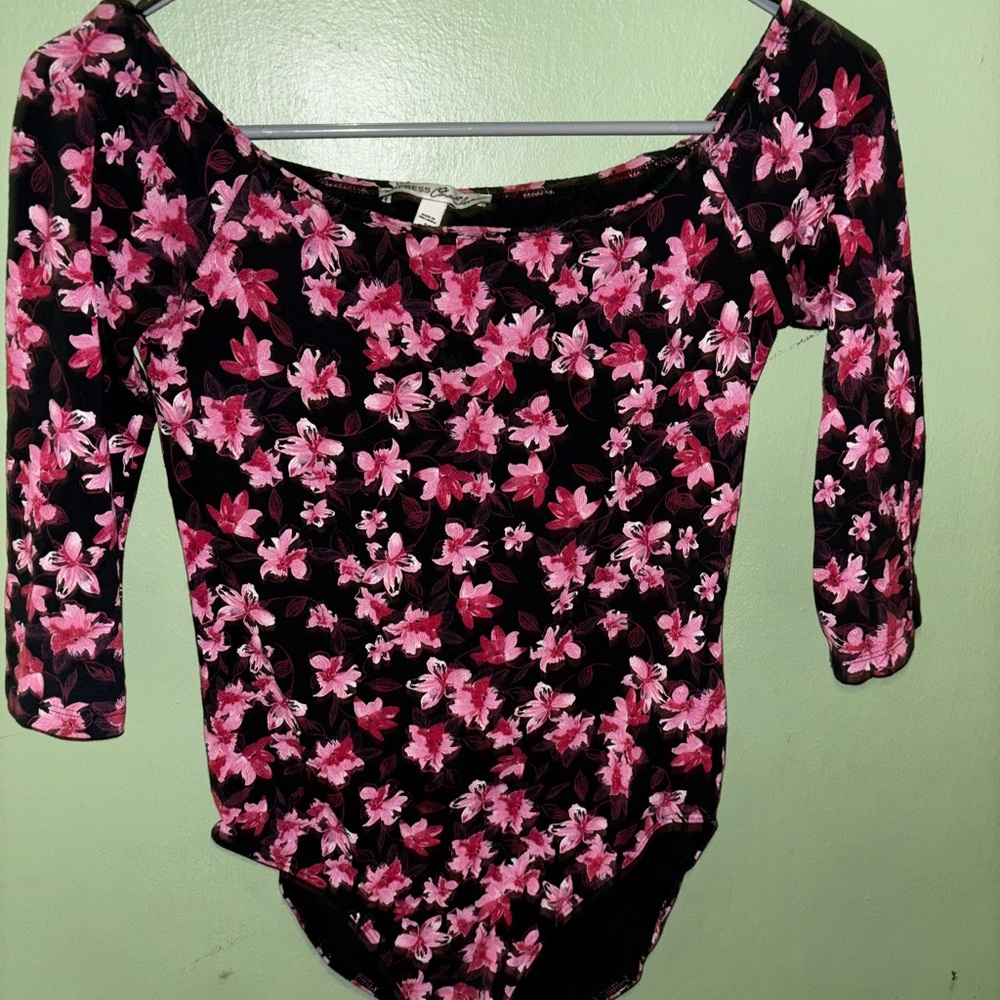 Floral Black and Pink Women's Top